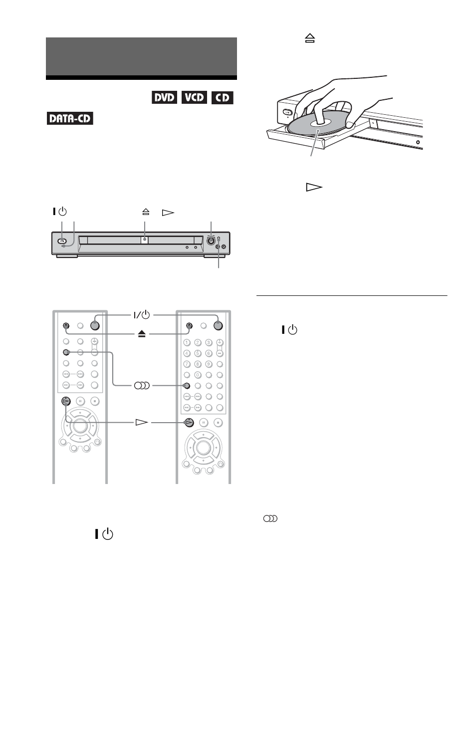 Playing discs, Disc tray (28), On (28) | Sony DVP-NS405 User Manual | Page 28 / 72