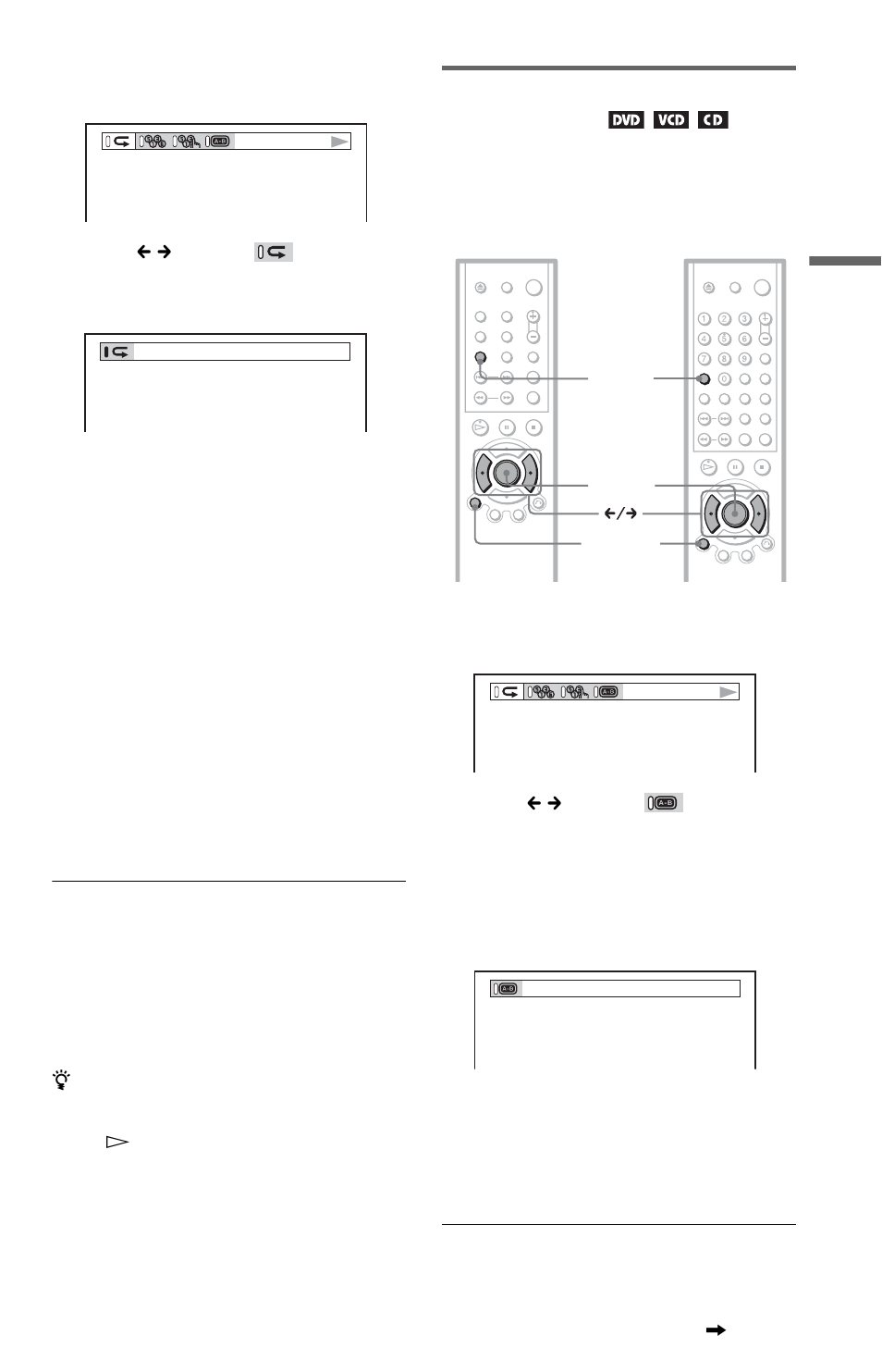 Repeating a specific portion (a- b repeat play) | Sony DVP-NS405 User Manual | Page 39 / 72