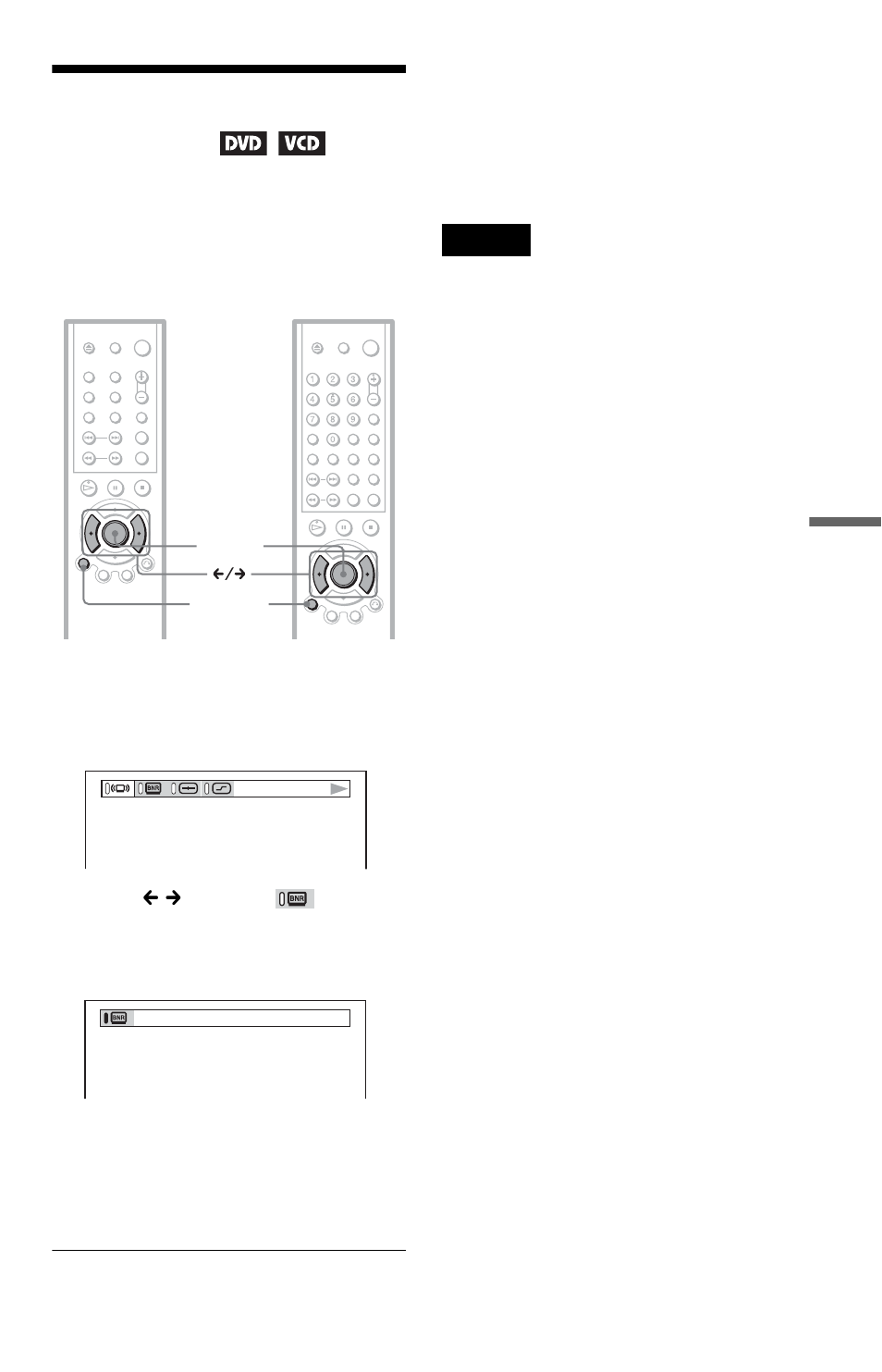 Adjusting the picture quality (bnr), Bnr (49, Adjusting the picture quality | Sony DVP-NS405 User Manual | Page 49 / 72