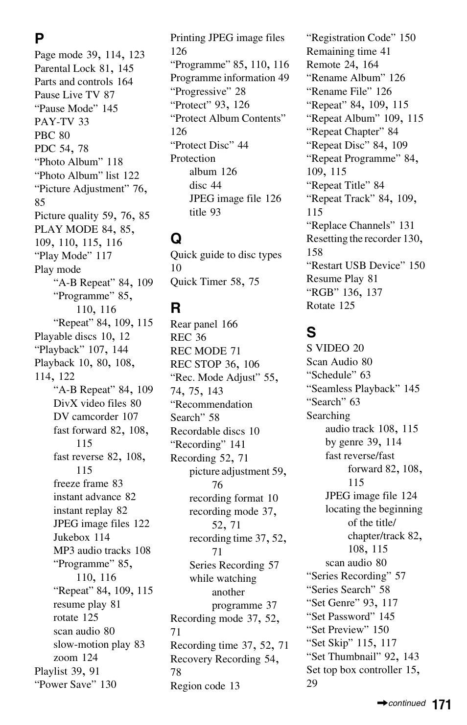 Sony RDR-HXD970 User Manual | Page 171 / 172