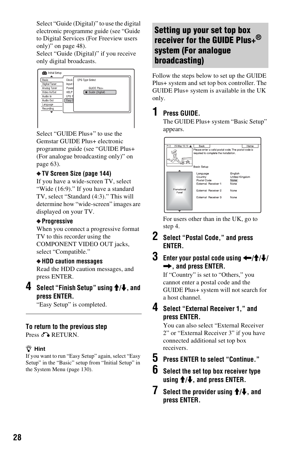 System (for analogue broadcasting) | Sony RDR-HXD970 User Manual | Page 28 / 172