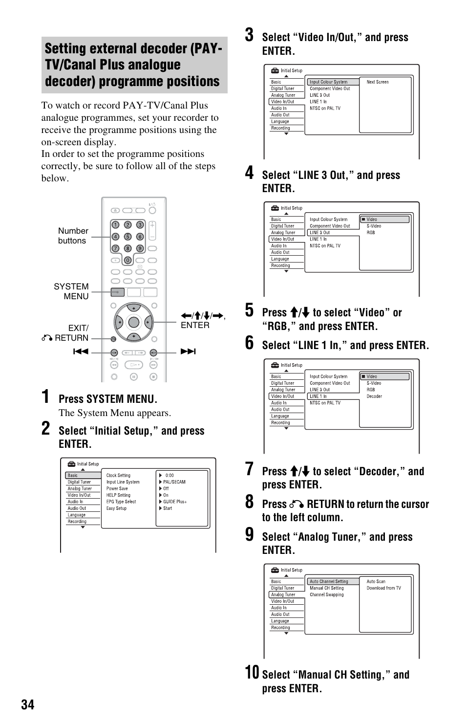 Programme positions | Sony RDR-HXD970 User Manual | Page 34 / 172