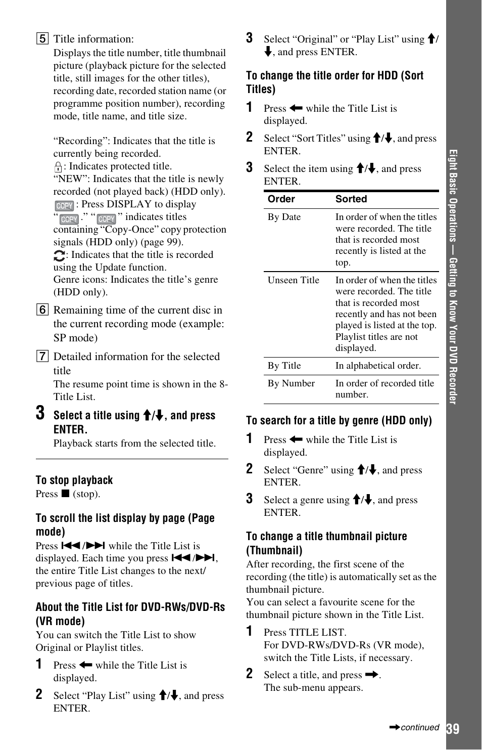 Sony RDR-HXD970 User Manual | Page 39 / 172