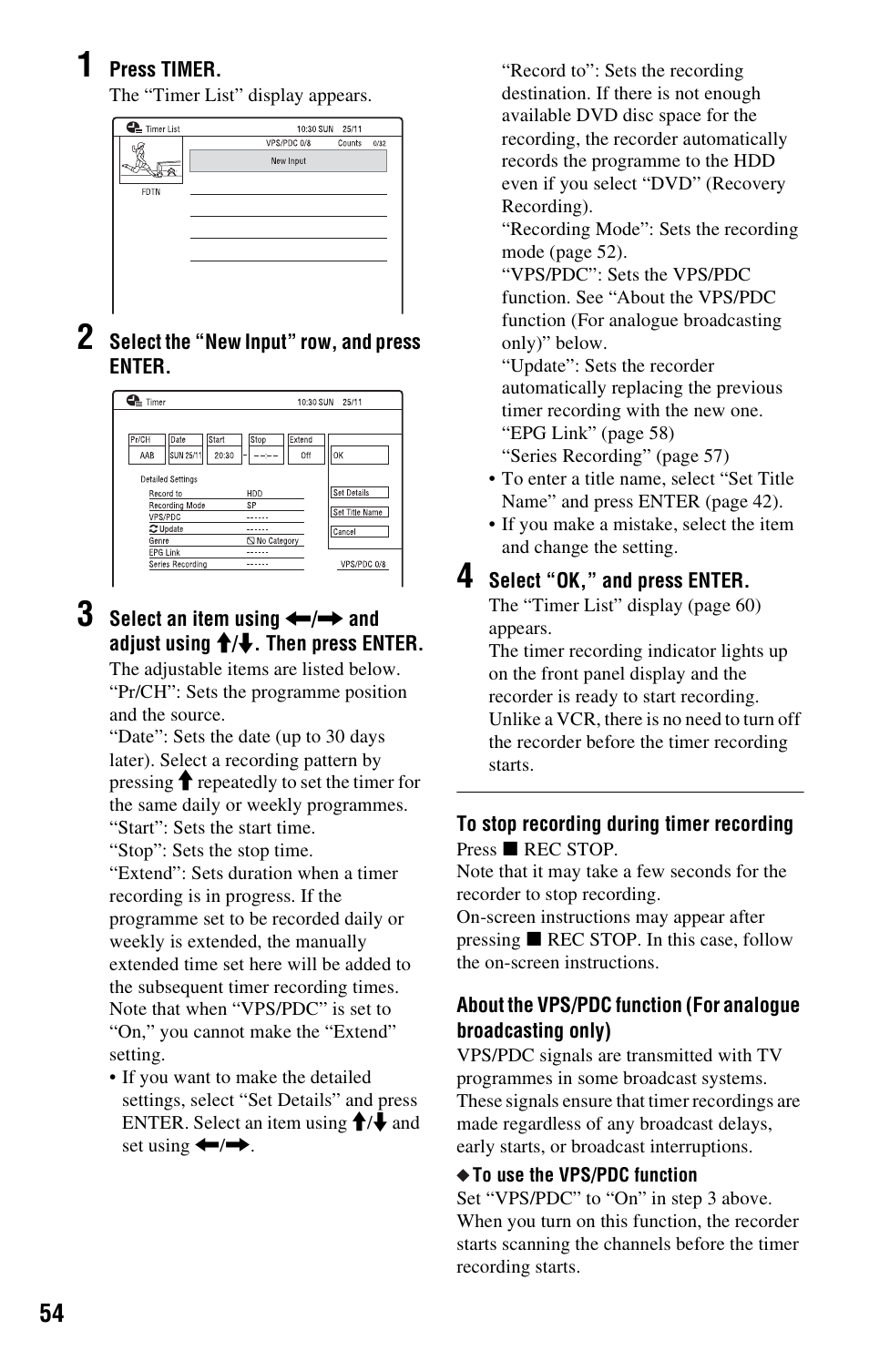 Sony RDR-HXD970 User Manual | Page 54 / 172