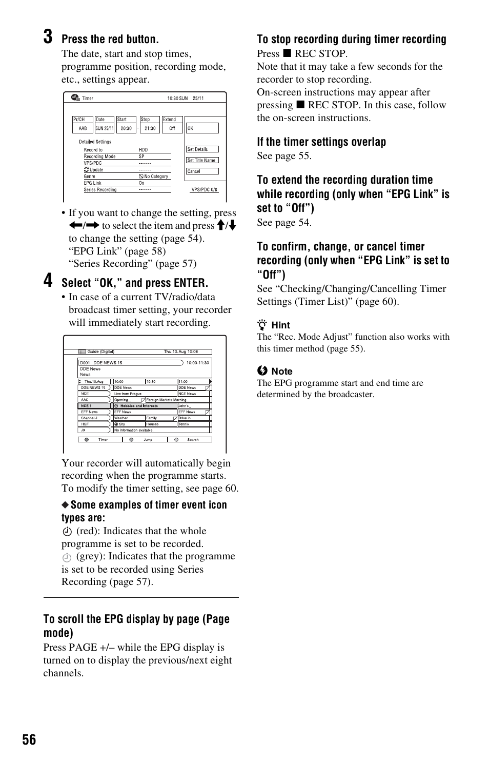 Sony RDR-HXD970 User Manual | Page 56 / 172