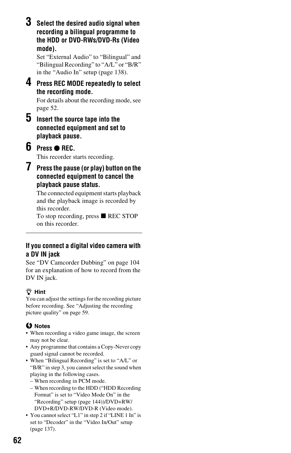 Sony RDR-HXD970 User Manual | Page 62 / 172
