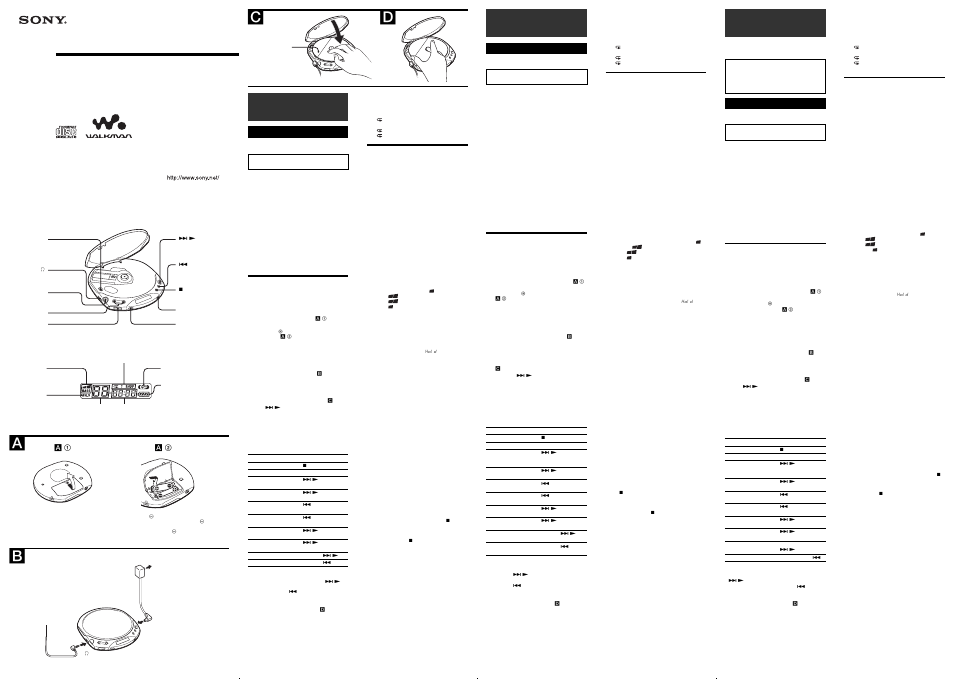 Sony D-E350 User Manual | 2 pages