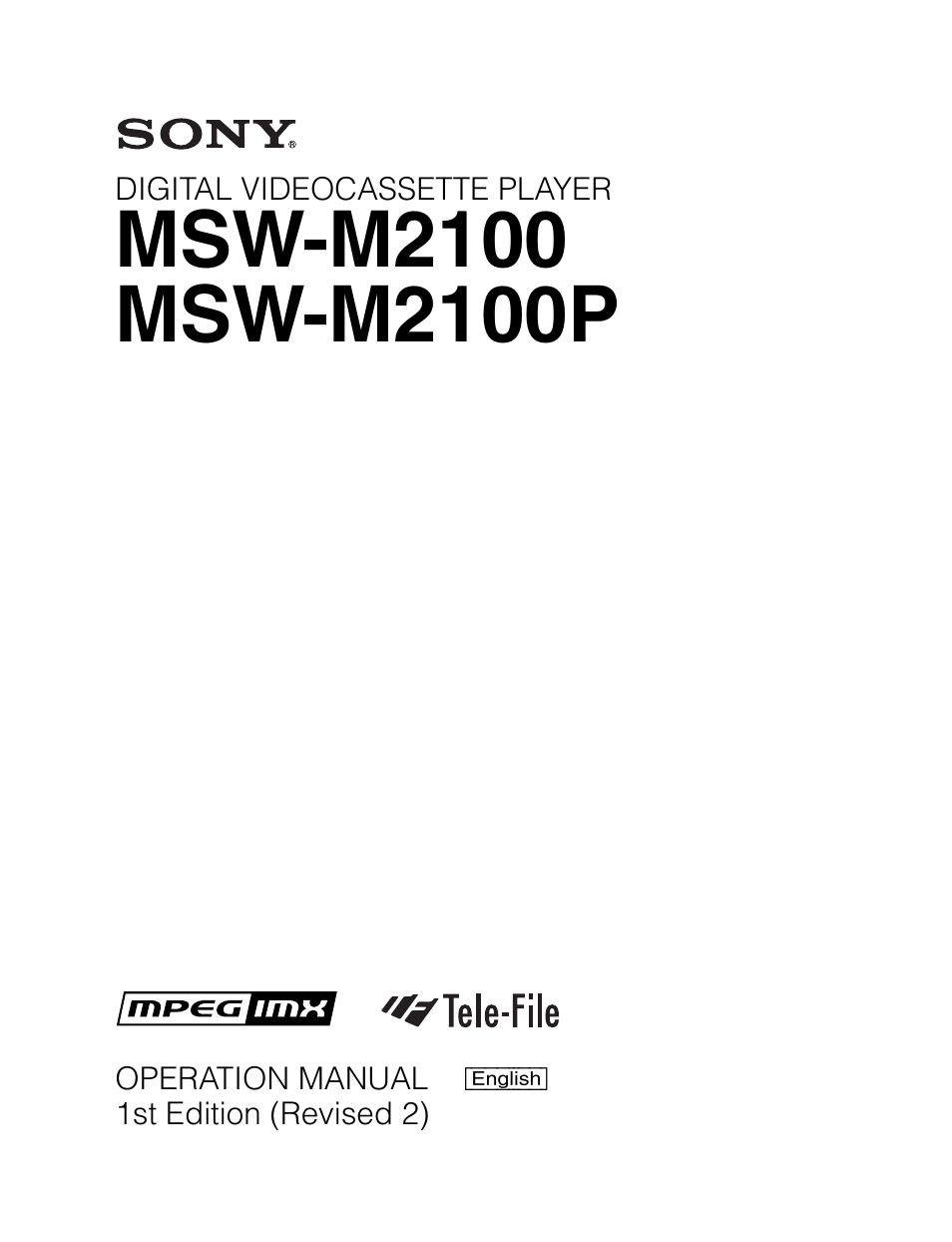 Sony MSW-M2100 User Manual | 106 pages