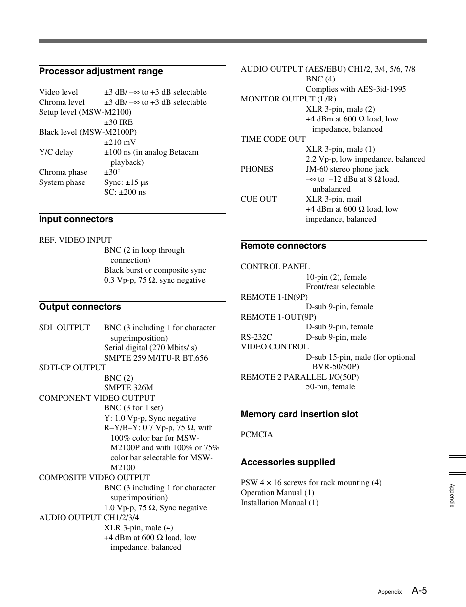Sony MSW-M2100 User Manual | Page 101 / 106