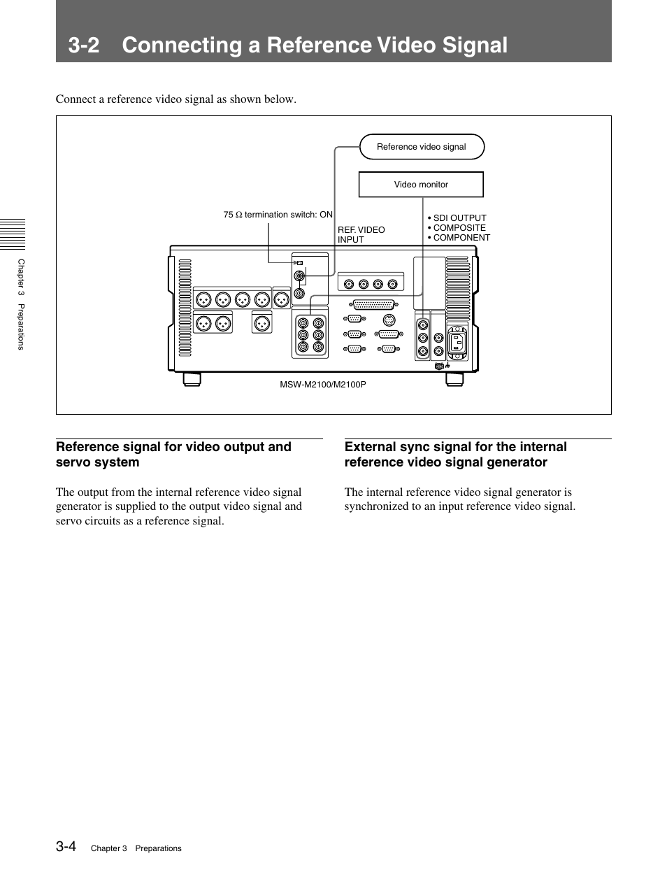 2 connecting a reference video signal | Sony MSW-M2100 User Manual | Page 28 / 106