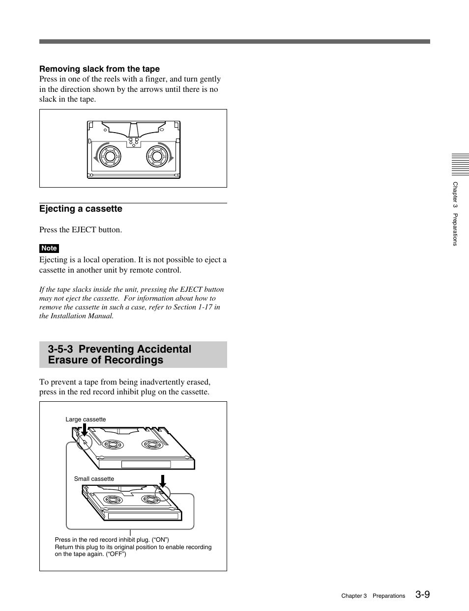 5-3 preventing accidental erasure of recordings | Sony MSW-M2100 User Manual | Page 33 / 106