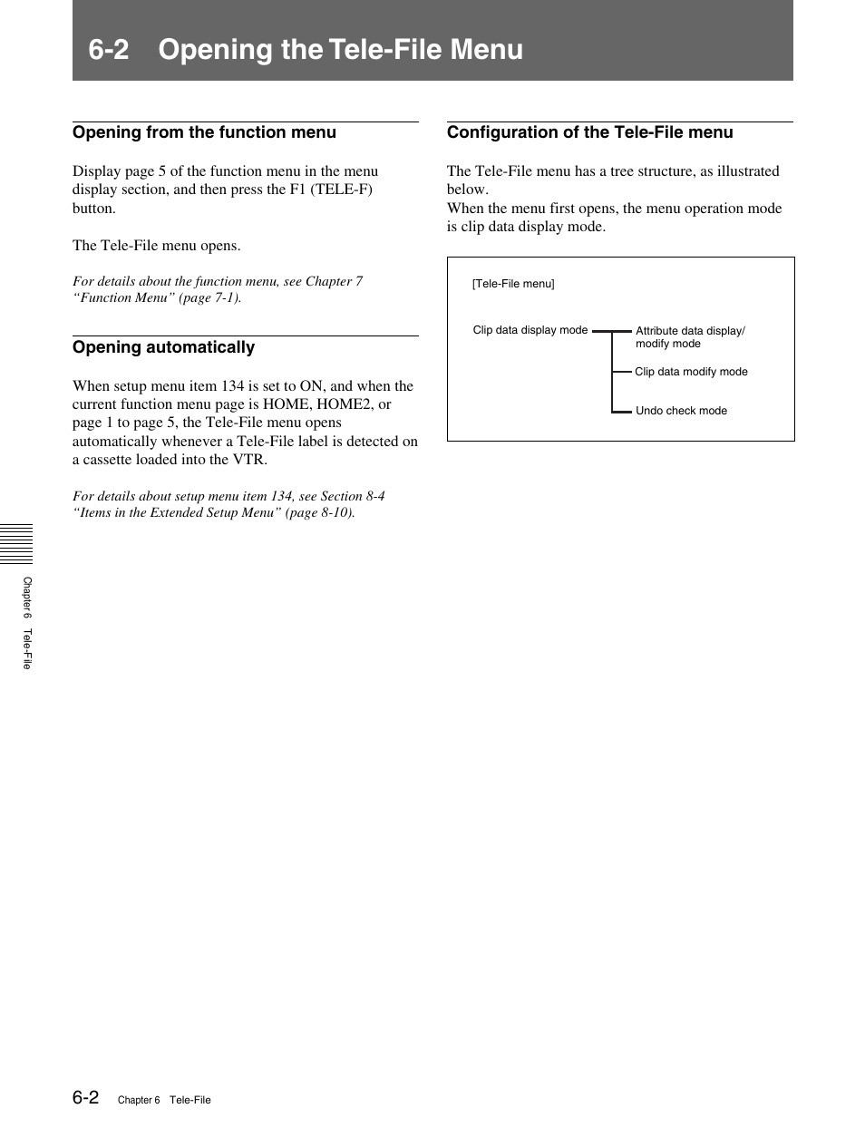 2 opening the tele-file menu | Sony MSW-M2100 User Manual | Page 54 / 106