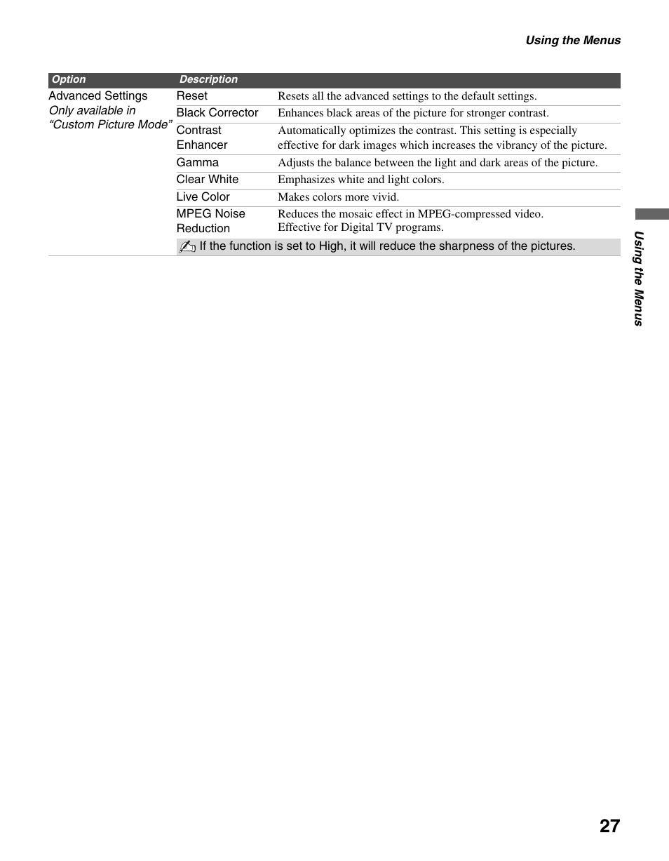 Sony BRAVIA KDL-23S2010 User Manual | Page 27 / 48