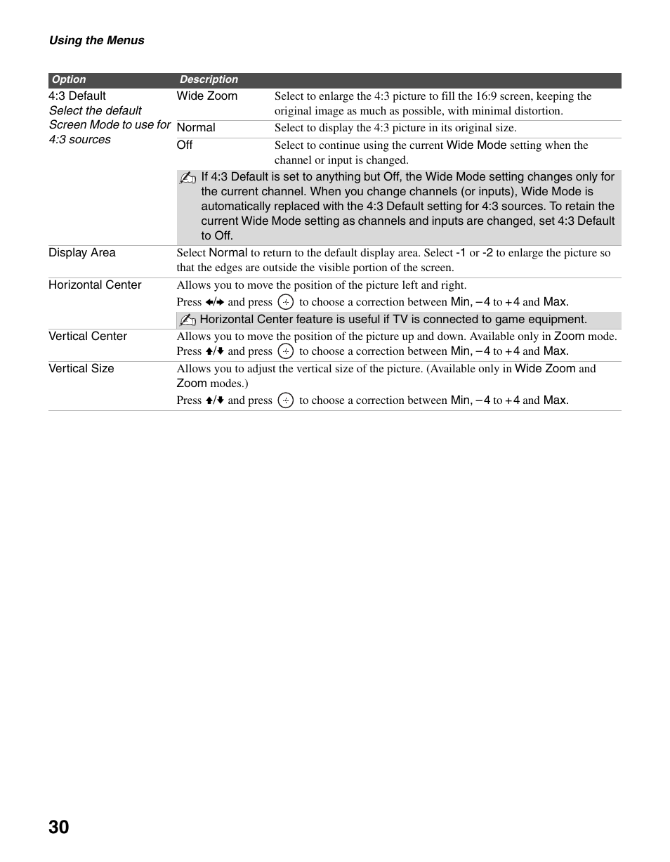 Sony BRAVIA KDL-23S2010 User Manual | Page 30 / 48