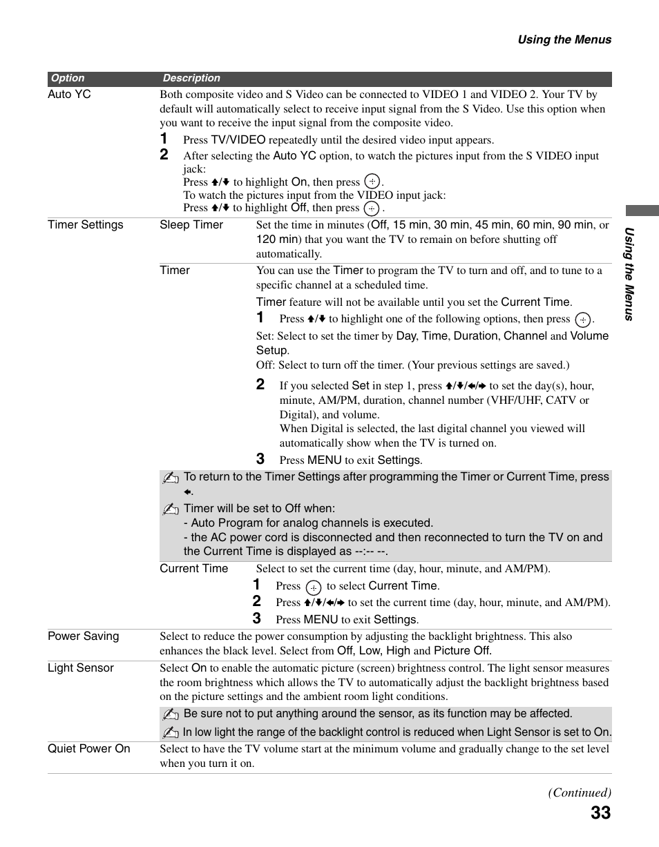 Sony BRAVIA KDL-23S2010 User Manual | Page 33 / 48