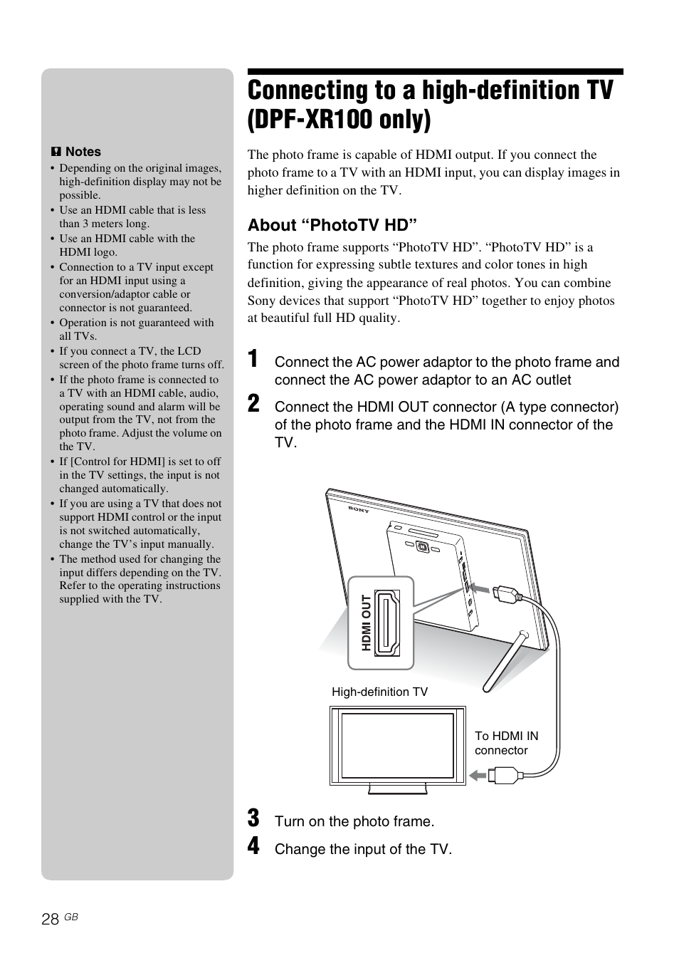 About “phototv hd | Sony S-Frame 4-259-434-13 (1) User Manual | Page 28 / 40