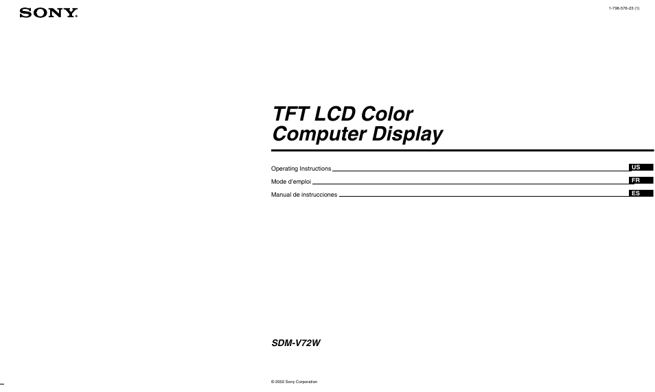 Sony SDM-V72W User Manual | 127 pages