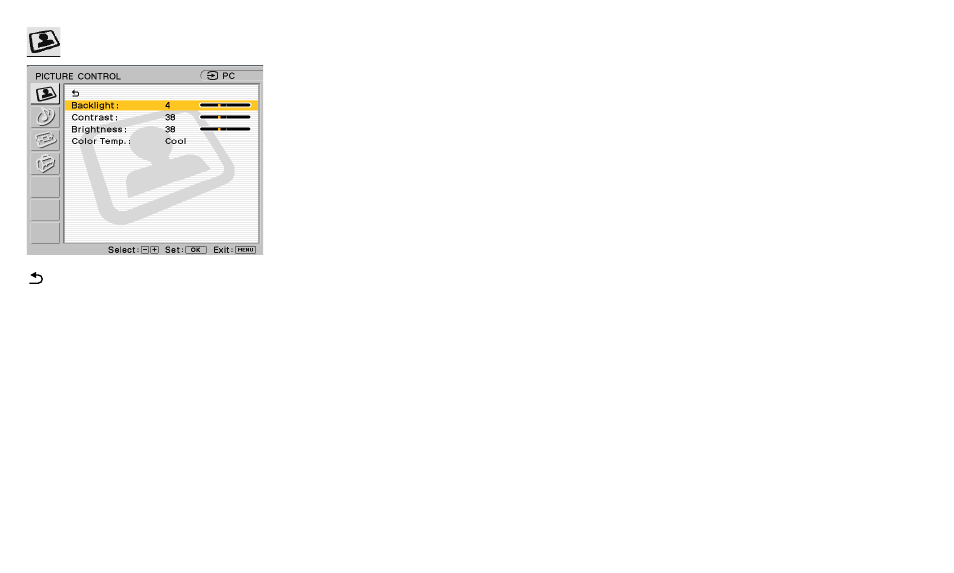 Pc picture control options | Sony SDM-V72W User Manual | Page 21 / 127