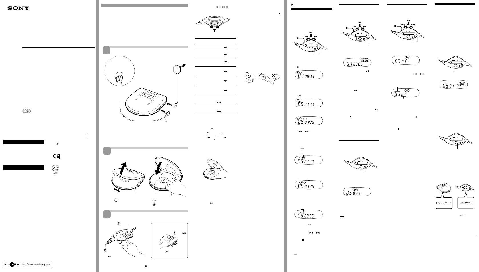 Sony CD Walkman D-E885 User Manual | 2 pages