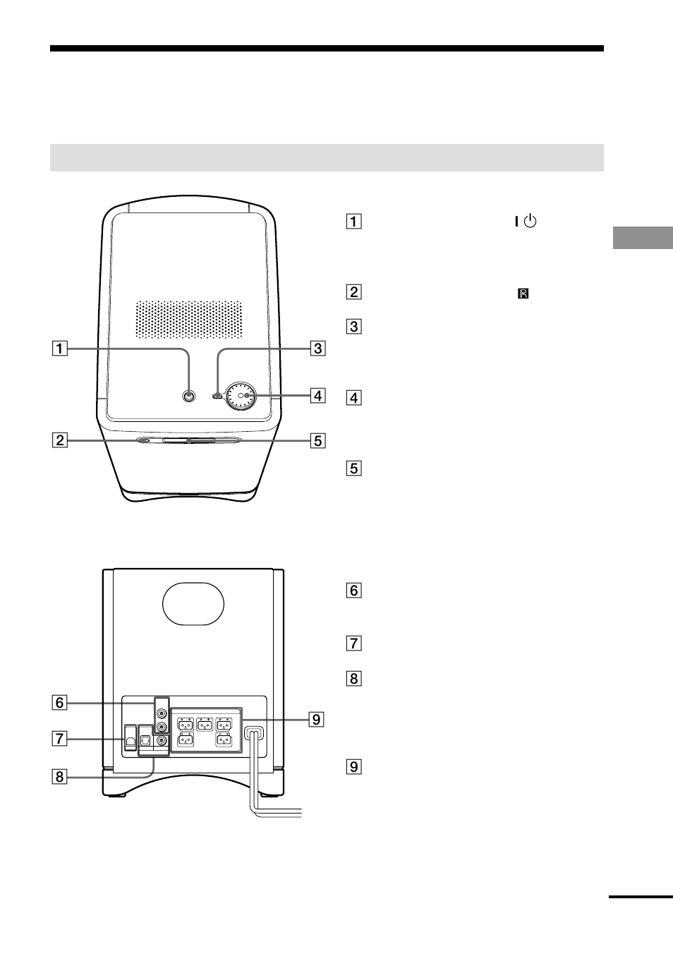 Índice de componentes y controles, Inf ormaci ó n complementaria, Altavoz potenciador de graves | Sony HT-BE1 User Manual | Page 83 / 84