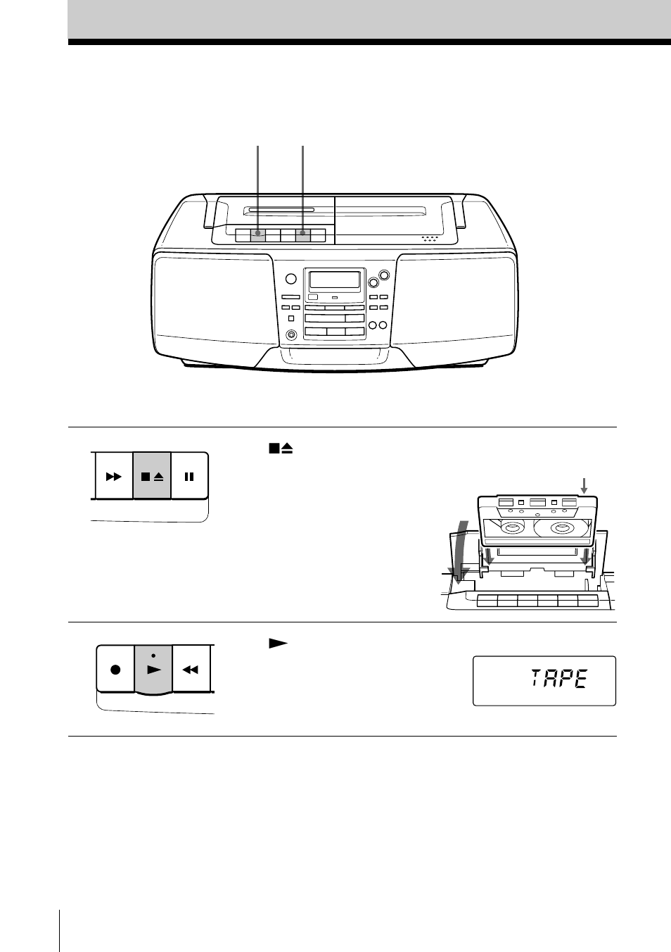 Playing a tape | Sony CFD-S28 User Manual | Page 8 / 36