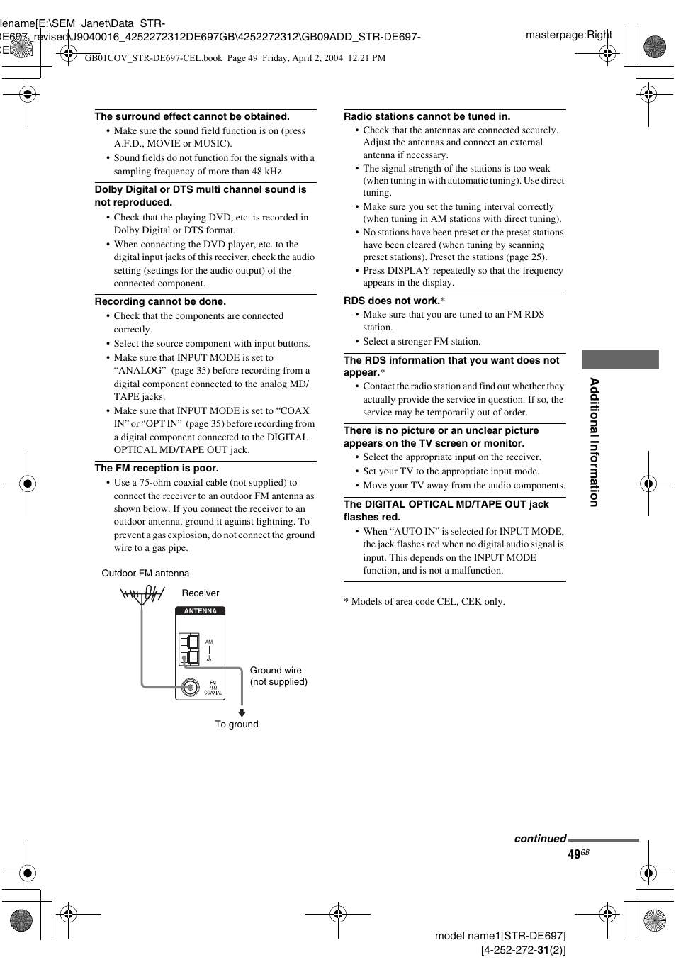 Sony STR-DE697 User Manual | Page 49 / 56