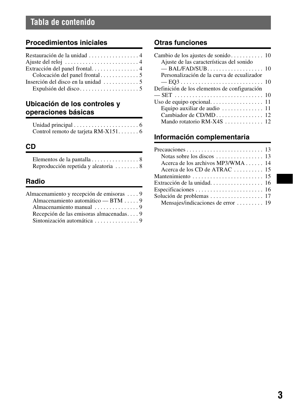 Sony CDX-GT30W User Manual | Page 19 / 36