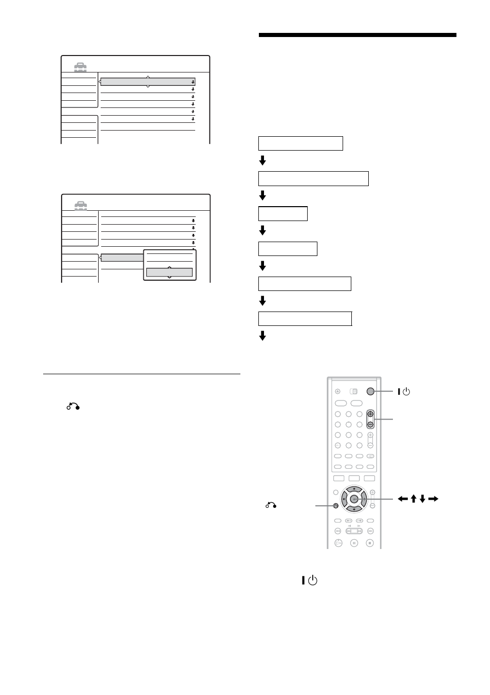 Step 7: easy setup, Select “options,” and press enter, Select “command mode,” and press enter | Turn on the tv, Press [ / 1, Finished, Press o return, The recorder turns on | Sony RDR-HX1000 User Manual | Page 22 / 120