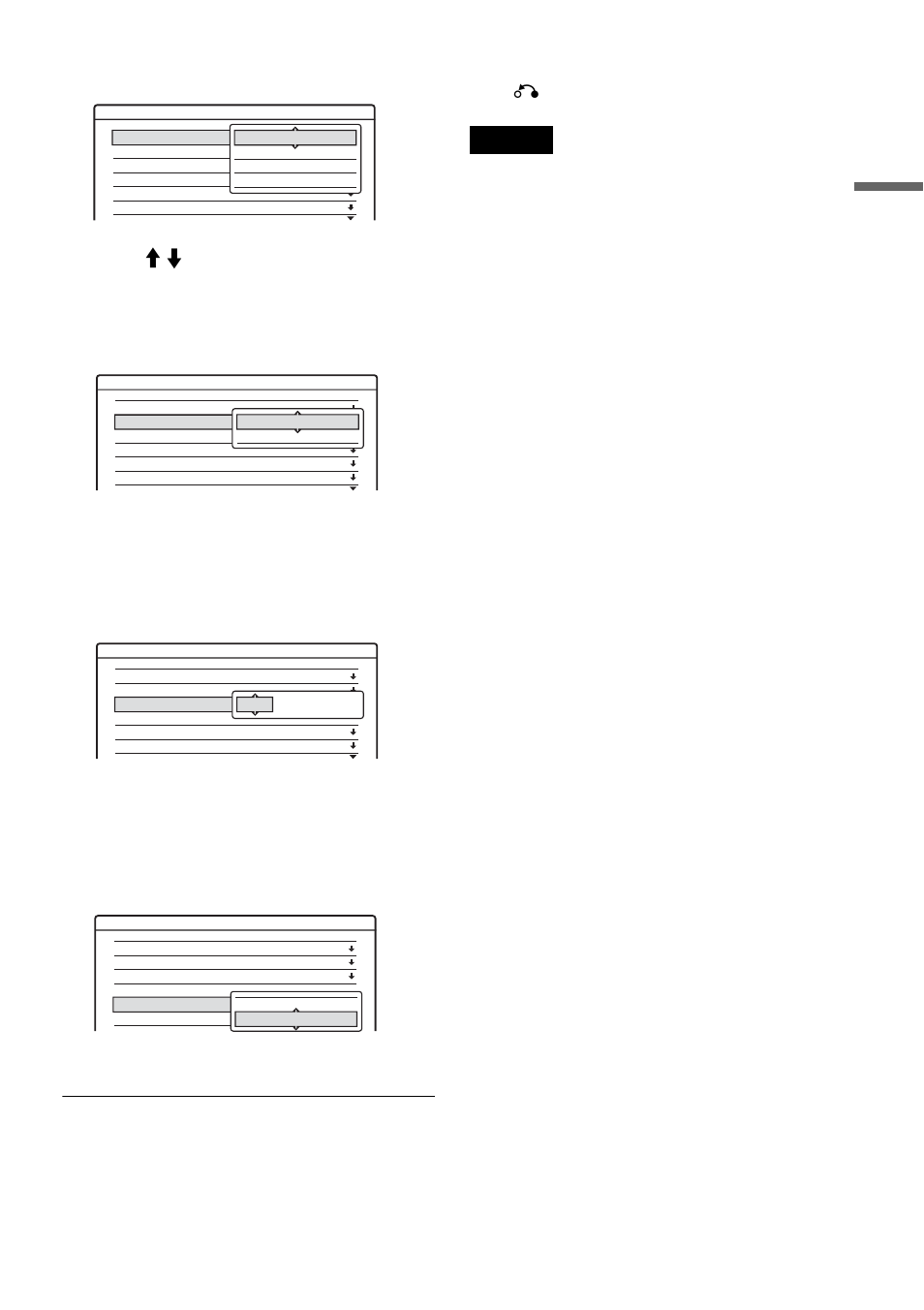 Select “system,” and press enter, Select “normal/catv,” and press enter, Select “normal,” and press enter | Select “channel set,” and press enter, Select “pay-tv/canal+,” and press enter, Press o return, Hook up s and se tti n gs | Sony RDR-HX1000 User Manual | Page 31 / 120