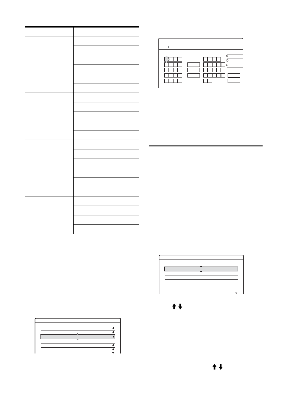 Channel list (changing/disabling the channels), Station name, Pay-tv/canal | Receivable channels, Select “channel setting,” and press enter, Select “finish,” and press enter, Select “channel list,” and press enter | Sony RDR-HX1000 User Manual | Page 86 / 120