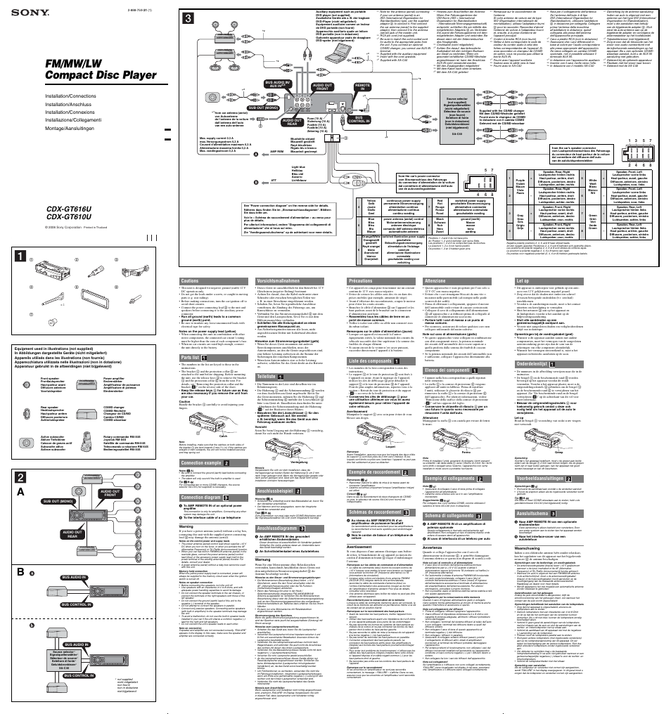 Sony CDX-GT616U User Manual | 2 pages
