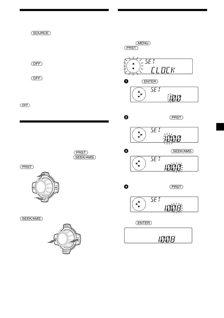 9turning the unit on/off, How to use the menu, Setting the clock | Sony CDX-V7800X User Manual | Page 9 / 58