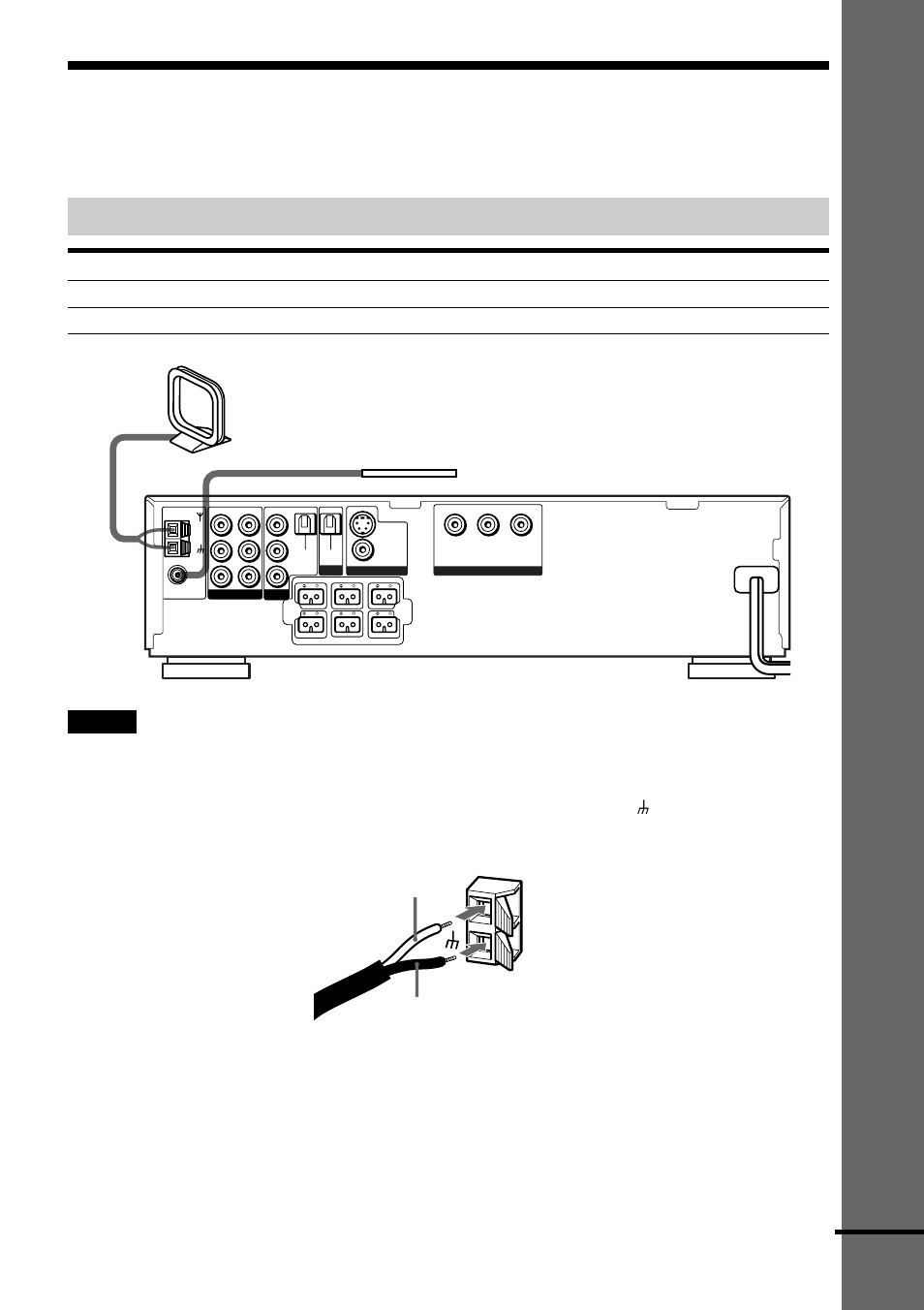 Step 2: antenna hookups, Getting started, Terminals for connecting the antennas | Continued, Am loop antenna fm wire antenna | Sony DAV-C700 User Manual | Page 21 / 84