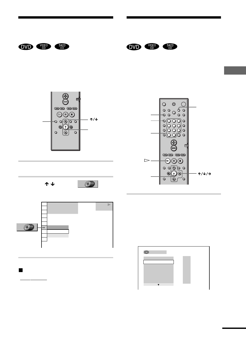 Selecting the disc mode (one disc or all discs), Creating your own programme (programme play), Creating your own programme | Selecting the disc mode | Sony DAV-C700 User Manual | Page 37 / 84