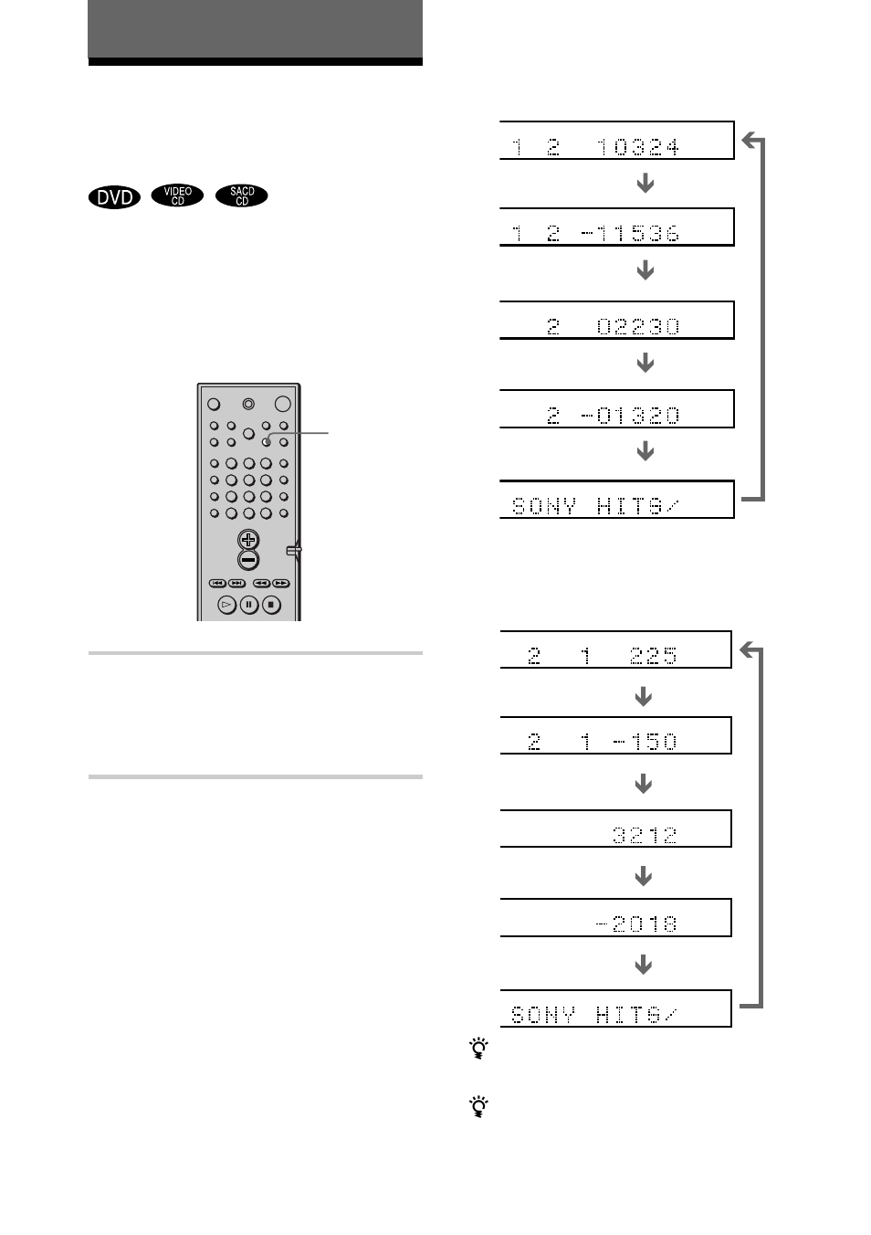 Viewing information about the disc, Press time, Time | Sony DAV-C700 User Manual | Page 44 / 84