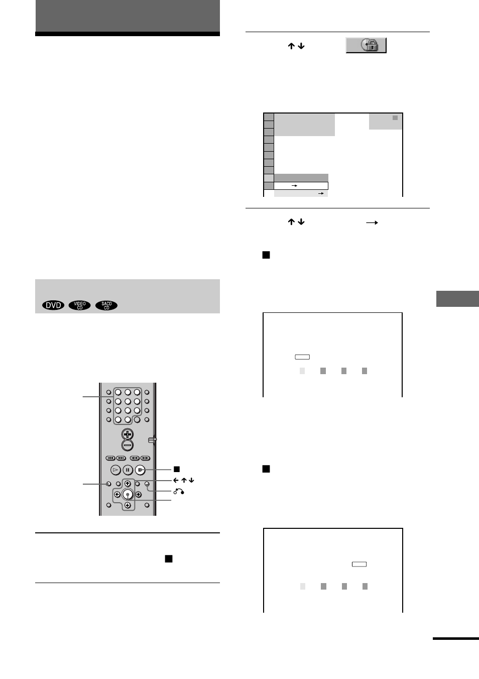 Using various additional functions, Locking discs, Using v arious additional functions | Custom parental control, parental control), Custom parental control | Sony DAV-C700 User Manual | Page 55 / 84