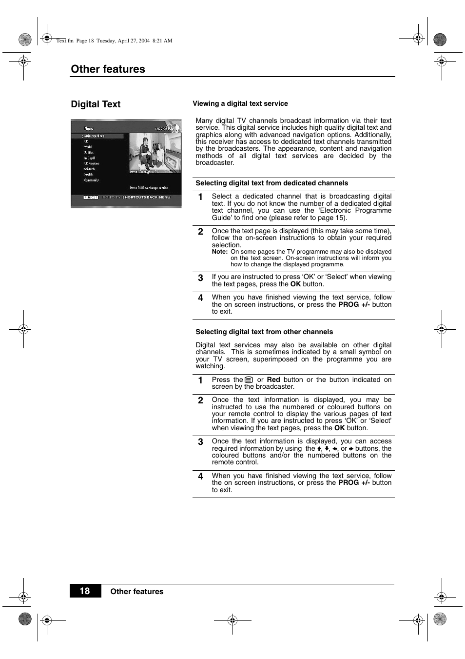 Other features | Sony VTX-D800U User Manual | Page 20 / 28