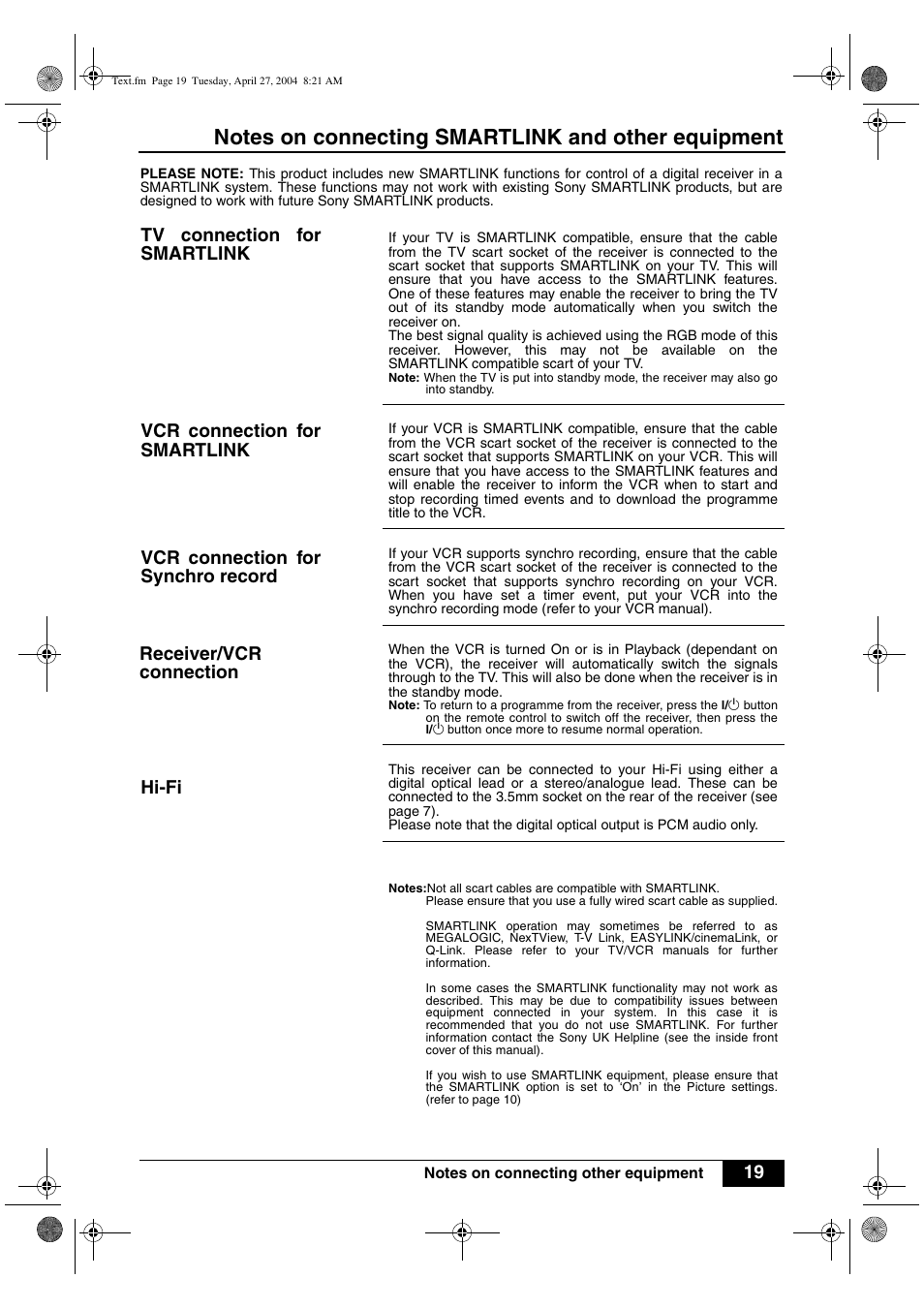 Sony VTX-D800U User Manual | Page 21 / 28