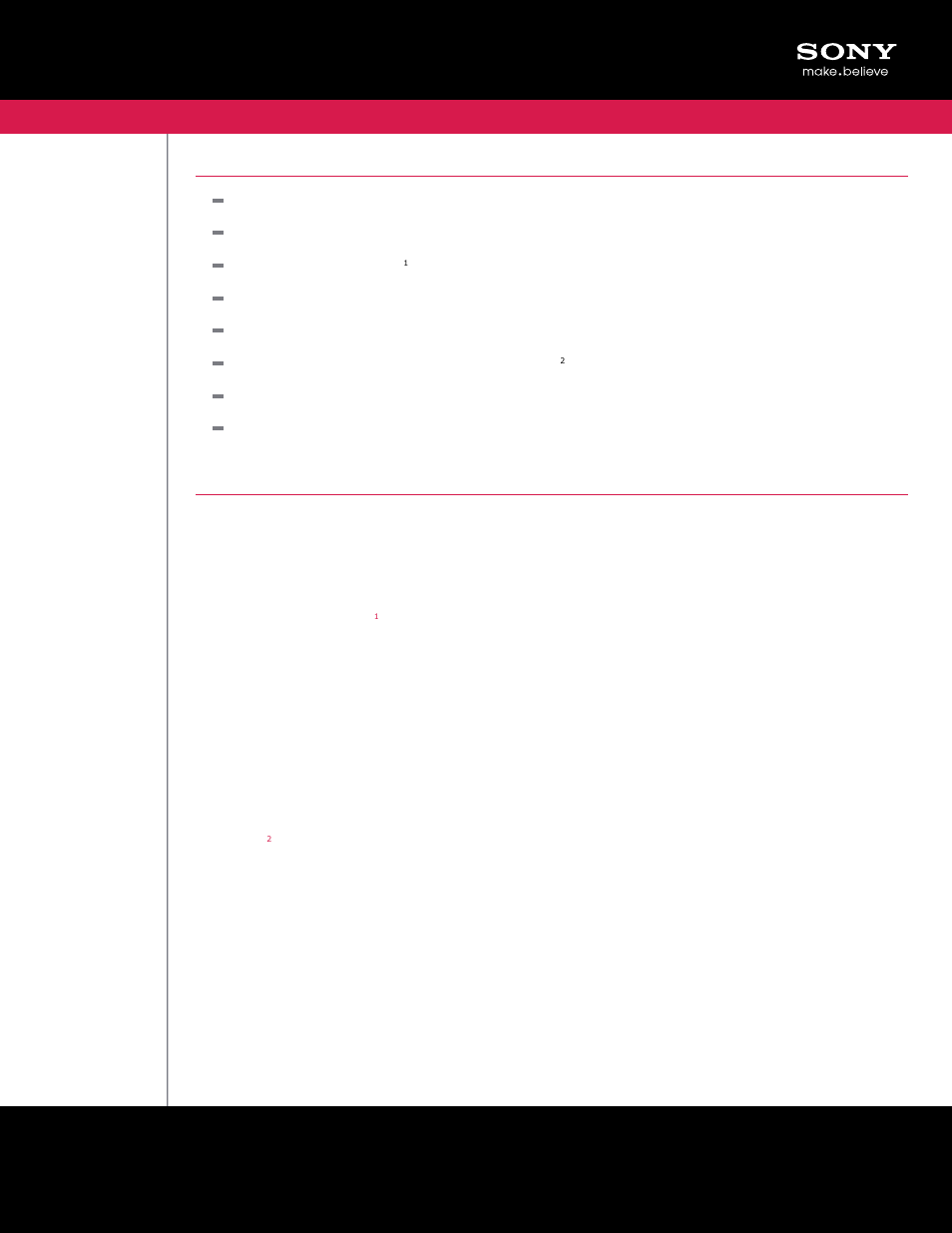 Sony BRAVIA EX701 Series User Manual | 2 pages