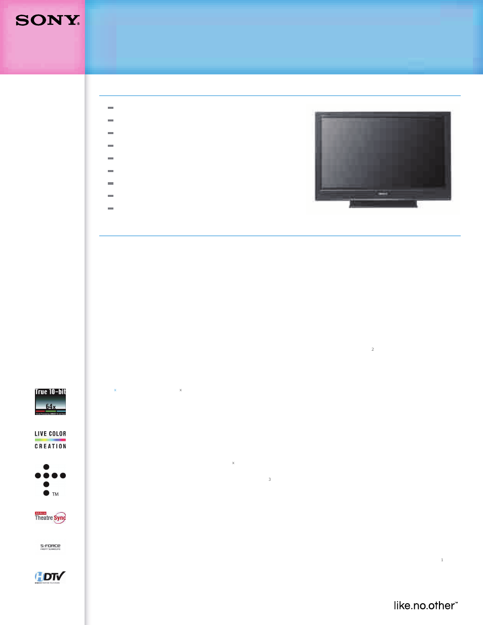 Sony KDL-40S3000 User Manual | 2 pages