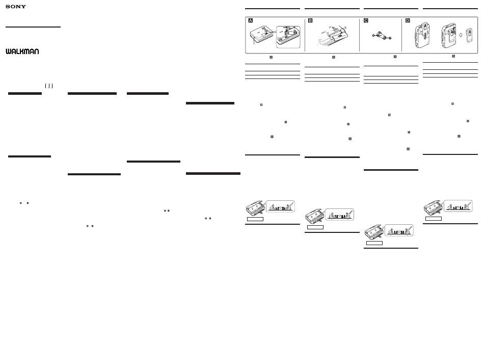 Sony WM-FX171 User Manual | 2 pages