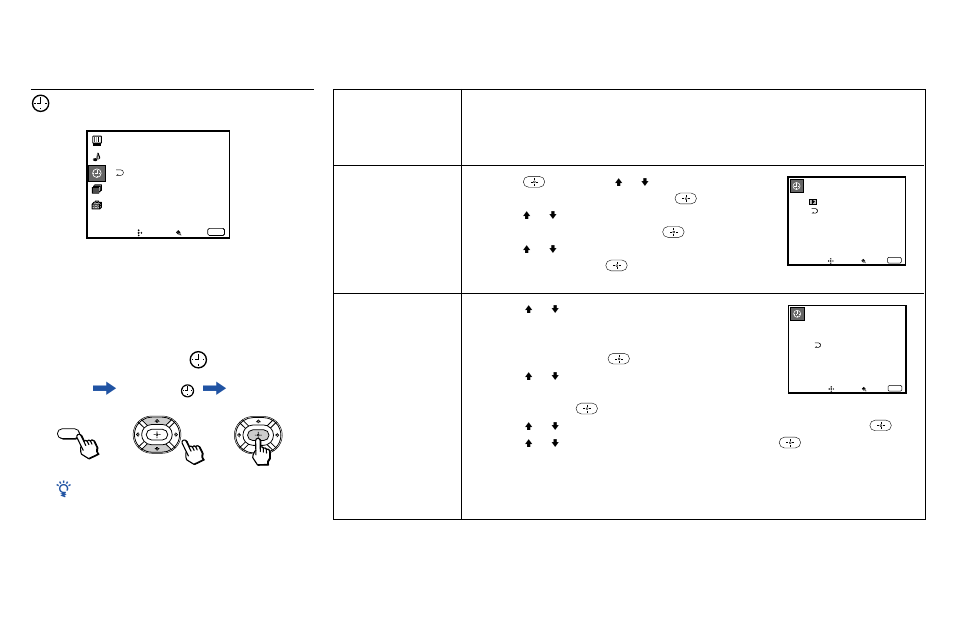 Using the timer menu, Tip z | Sony KP 43T90 User Manual | Page 33 / 58