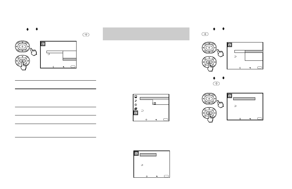 Selecting a custom rating in canada, Selecting a custom rating, In canada | Press menu to exit the menu, Press v or v to select “rating,” and press, Press v or v to select “custom,” and press, Continued) | Sony KP 43T90 User Manual | Page 45 / 58