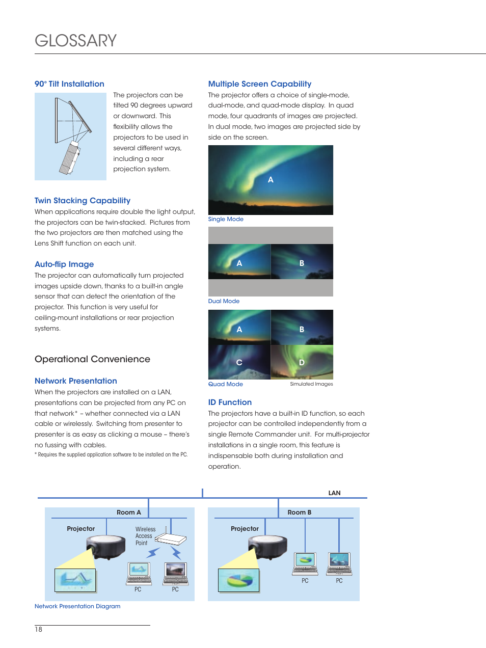 Glossary, Operational convenience | Sony SXRD 4K User Manual | Page 18 / 32