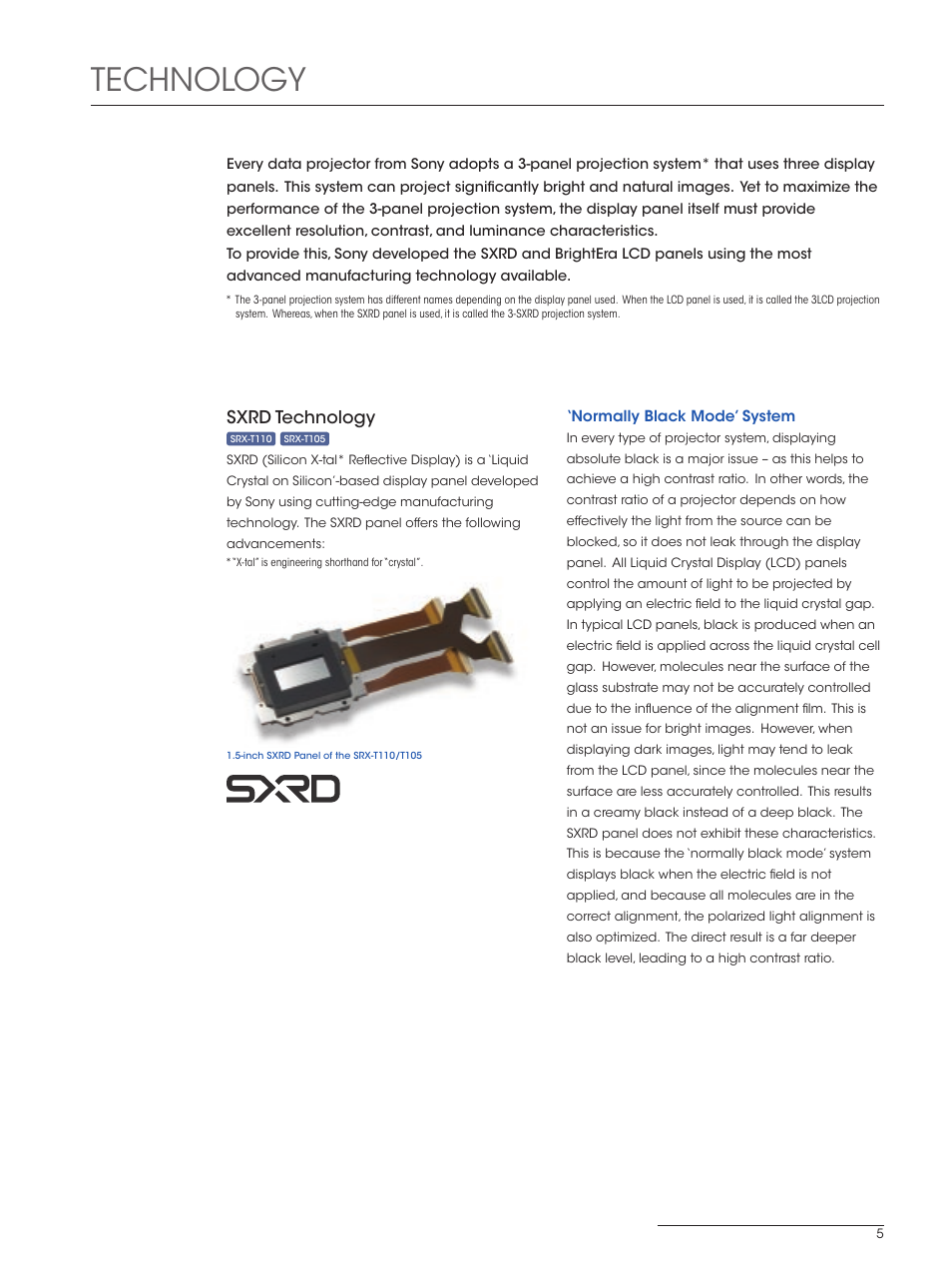 Technology | Sony SXRD 4K User Manual | Page 5 / 32