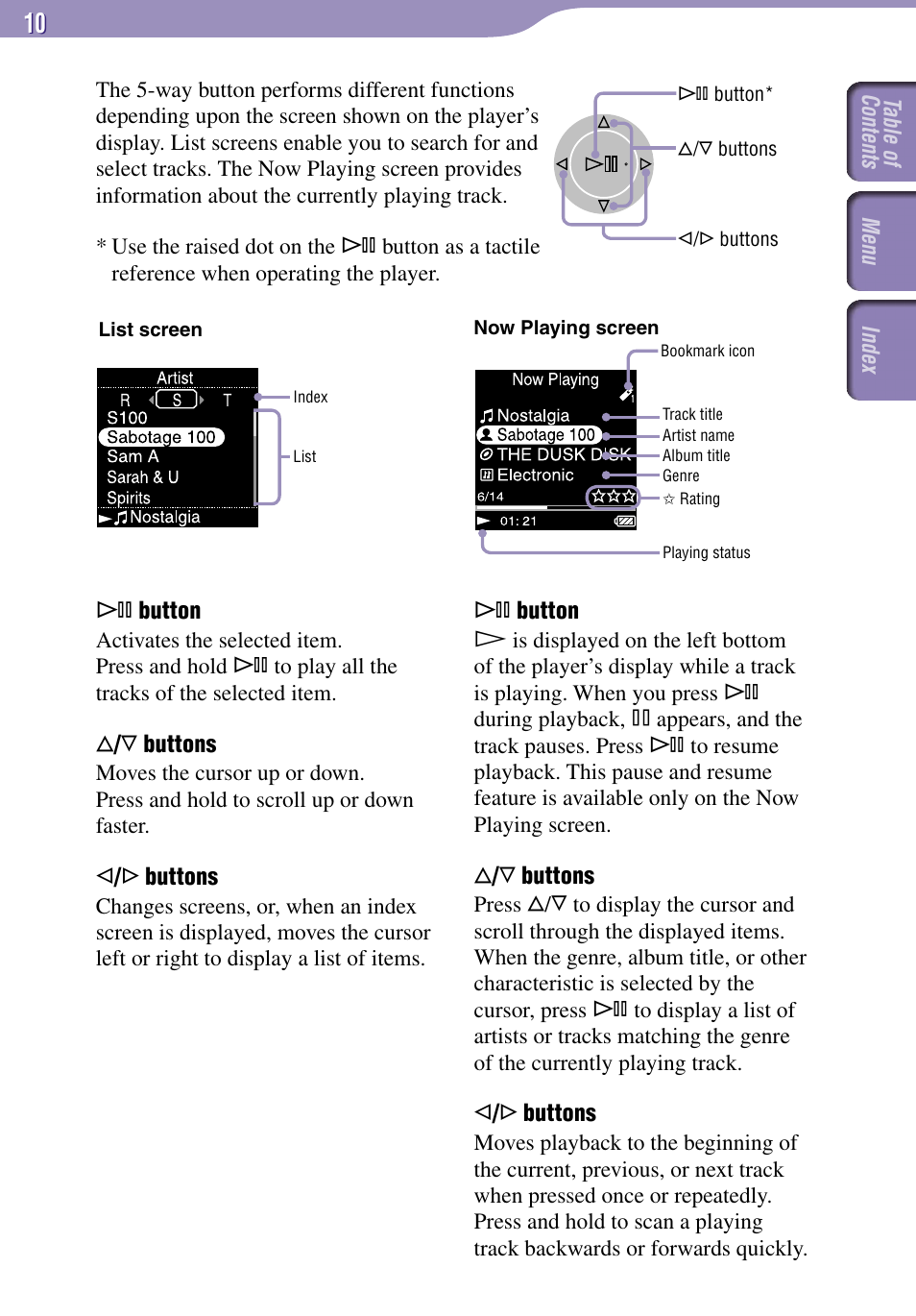 Sony NW-A3000 Series User Manual | Page 10 / 109