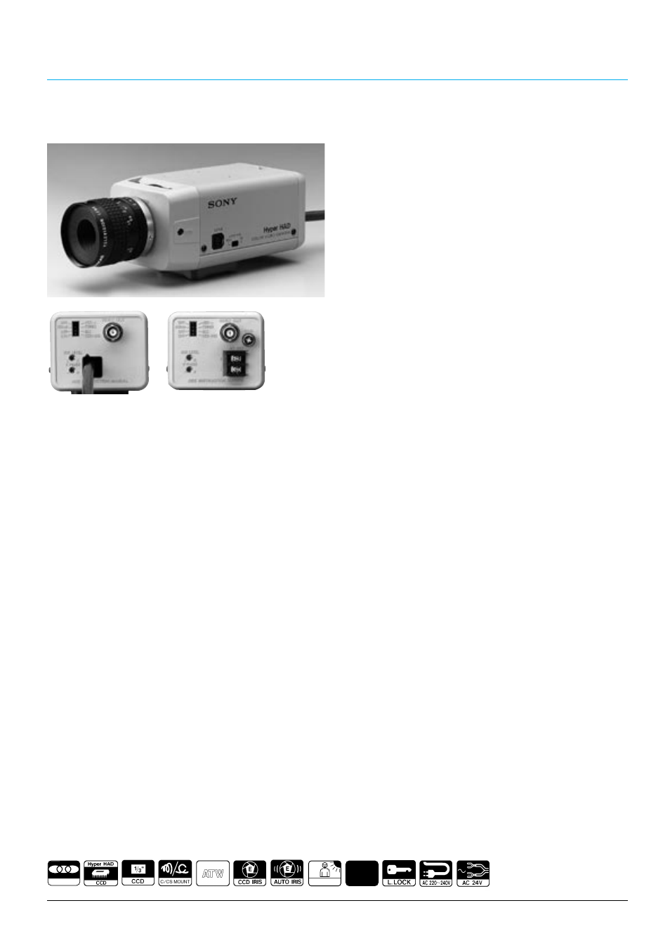 Colour video cameras, Supplied accessories, Optional accessories | Sony CCTV Systems User Manual | Page 15 / 75