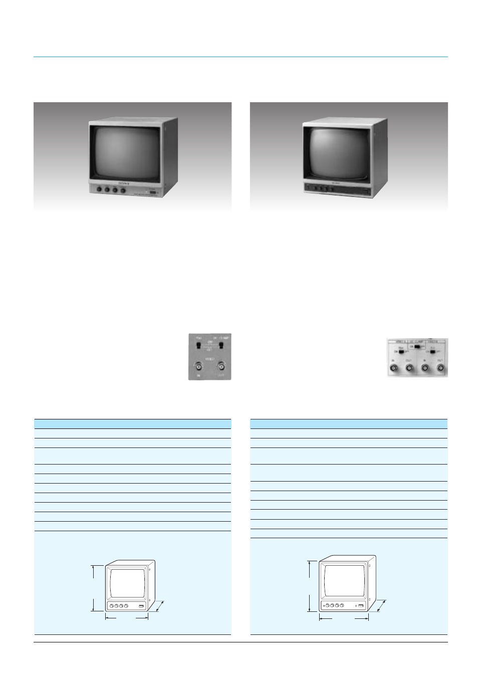 Ssm-930ce, Ssm-125ce, Black & white video monitors | Specifications, B/w monitor | Sony CCTV Systems User Manual | Page 29 / 75
