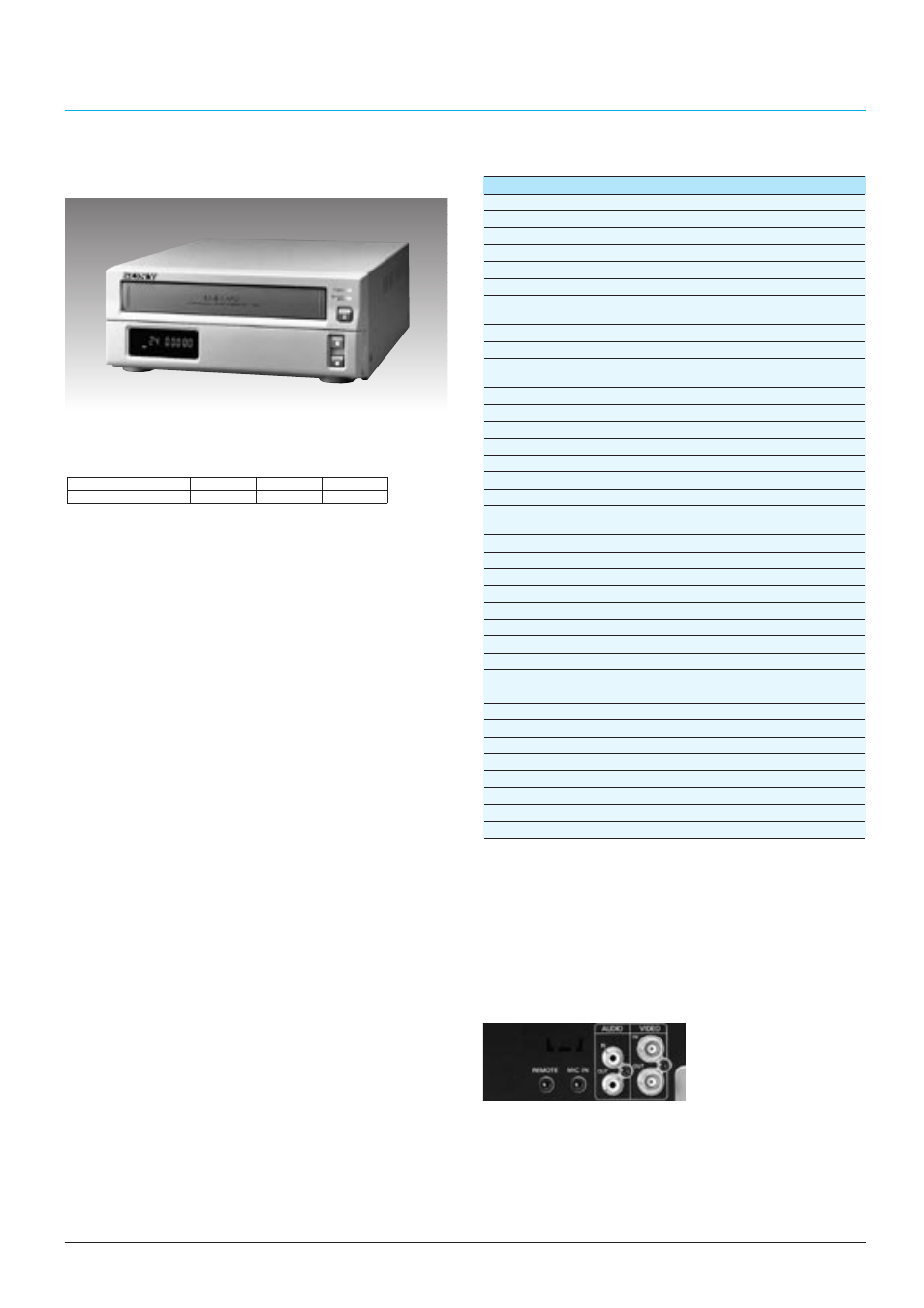 Svt-124p, Time lapse video recorders, Specifications | Supplied accessories, Optional accessory, Time lapse videocassette recorder, Ac power cord (1) operation manual (1) | Sony CCTV Systems User Manual | Page 45 / 75