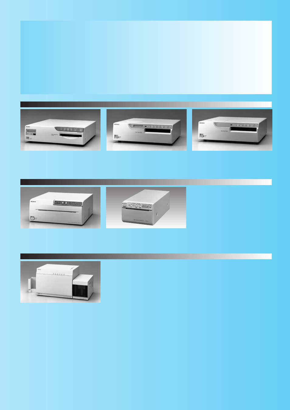 Printers, Quick reference, Up-5600mdp | Up-960ce, Up-890ce | Sony CCTV Systems User Manual | Page 59 / 75